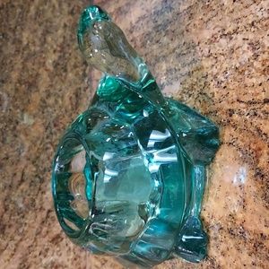 Vintage Green Turtle Votive Candle Holder